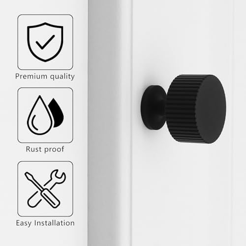 6 Pack Black Cabinet Knobs, Matte Black Drawer Knobs for Kitchen, Bathroom & Cupboard - color: Black