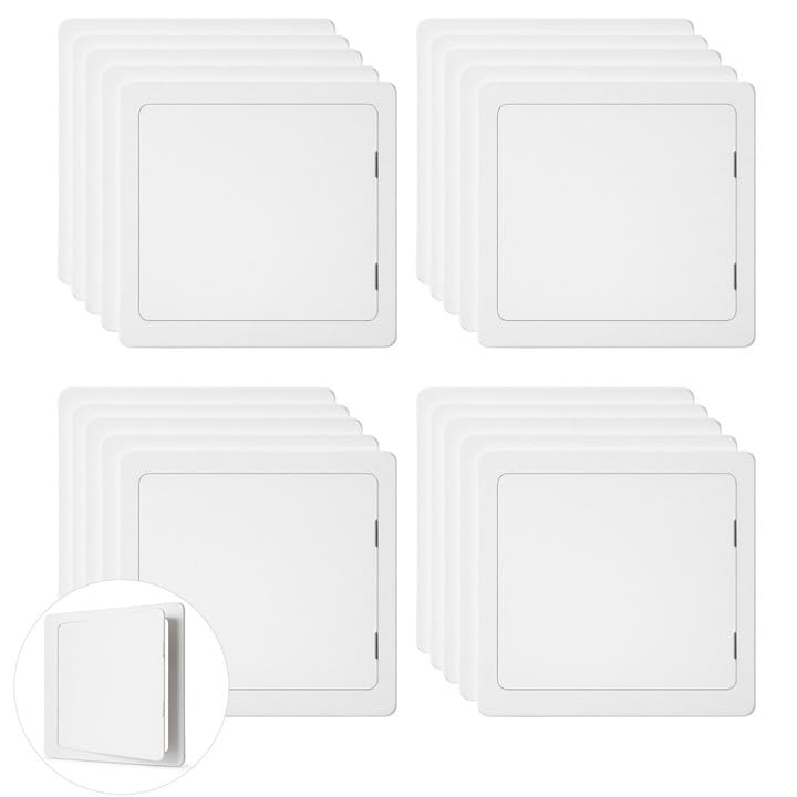 Morvat Access Panel 10x10 Inch for Drywall & Ceiling with Door, Heavy-Duty Durable ABS Plastic & Easy Install Access Box, Wall Hole Cover Plate for Plumbing & Electrical Cable & Wiring, White, 20-Pack - size: 10x10 - 20PK
