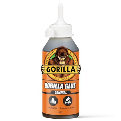 Gorilla Original Gorilla Glue, Brown, Waterproof Polyurethane Glue, 8 Ounce (Pack of 1) - Expands Into Materials, All Purpose - size: 8 Ounce (Pack of 1)