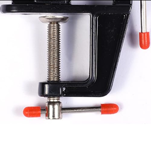 Mini Vise Clamp Small Bench Vice Clamp on Table Vise Drill Press Vice for Wood Craft Carving Jewelry Making DIY Clip on Tool, Black