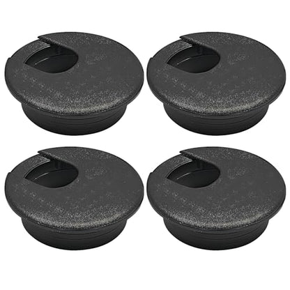 Desk Grommet 2" (50 mm), Desk Cord Hole Cover, Cable Grommet ABS Plastic, Desk Hole Grommet for Office and Home Table Cable, Detachable Cable Cord Organizer (Black 4 Pcs) - size: 2" (50 mm), style: 4 pcs Black