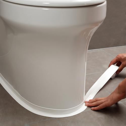 Caulk Tape, Caulk Tapes Waterproof Self Adhesive, Traditional Caulking Sealant Replacement, Caulking Strips for Toilet, Bathroom, Sink, Bathtub, Floor Wall Edge Protector（1.42" x 10.5Ft）