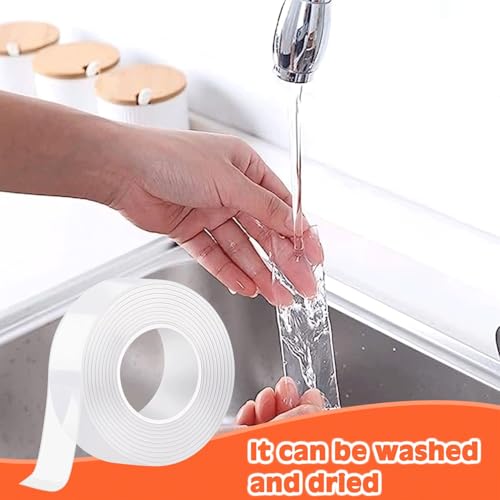Double Sided Tape Heavy Duty, Nano Double Sided Adhesive Tape, Clear Mounting Tape Picture Hanging Adhesive Strips (9.85FT)