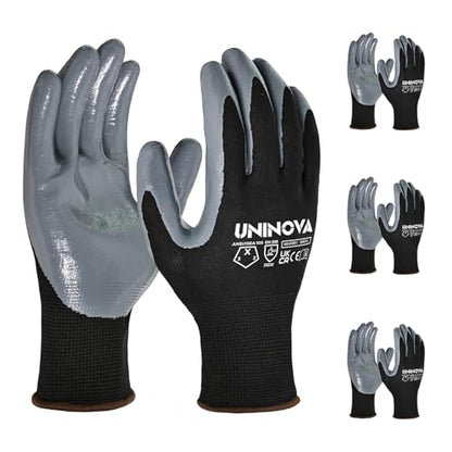 13 Gauge Smooth Nitrile Coated Work Gloves, Lightweight Thin Safety Utility Gloves,Non-Slip Abrasion-Resistant for Assembly, Inspection, Warehouse, DIY & General Handling 3 Pairs Large - color: 3 Pairs/Black