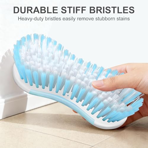 SetSail Multi-Purpose Scrub Brush of 2 Pack, Stiff Bristles Cleaning Brush with Non-Slip Grip Heavy Duty Scrub Brushes for Cleaning Bathroom Kitchen Tile Bathtub Sink, Blue - color: Blue