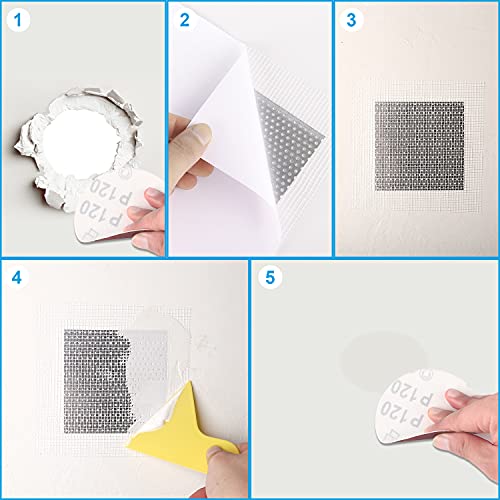 Drywall Repair Kit 12 Pieces Aluminum Wall Repair Patch Kit, 2/4/6/8 inch Self Adhesive Aluminum Wall Patch Kit, Drywall Repair Tools Kit for Ceilings Drywall Plasterboard