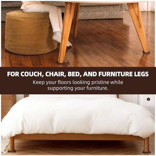 CalPalmy Non-Slip Furniture Pads - Set of 8 Brown 5x5 Square Rubber Anti-Skid Caster Cups for Couch, Chair, Bed, and Furniture Legs - Durable Floor Grip Coasters to Prevent Sliding - size: 5" x 5"