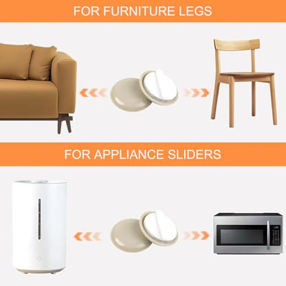 20-Pack Furniture Sliders for Hardwood & Carpet - Heavy Duty Self-Adhesive Moving Pads, Reusable Floor Protectors for Chairs, Tables, Appliances - Easy Glide, No Scratch