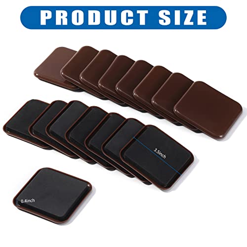 Furniture Sliders, 16pcs 3.5 inch Square Furniture Moving Kits Carpet Sliders for Moving Furniture, Heavy Duty Furniture Movers - Protect The Surface of Carpet, Easily Move Any Items - size: 3.5inch 16pcs