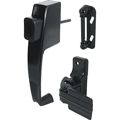 Prime-Line MP5071 Push Button Latch with Tie Down, Black (1 Set)