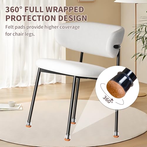 Ezprotekt 24 Pcs Extra Small Chair Leg Floor Protectors, Silicone Felt Chair Pads for Hardwood Floors, Round Chair Leg Caps, Felt Furniture Feet Covers for Dining Table, Clear (XS Fit: 2/5"-11/20") - size: Xs-round