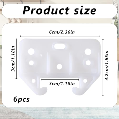 cobee 6 Pcs White Drawer Rail Brackets, Drawer Track Guide with 18 Screws, Drawers Bottom Replacement for Hutches and Drawers Systems