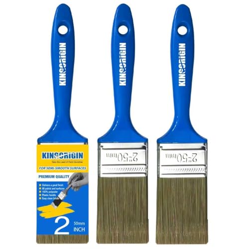 King Origin Versatile Paint Brush Set, 3 Pack, 2 Inch Paint Brushes, Small Paint Brushes for Walls, Furniture, Crafts - Detailed Painting & Larger Surface Coverage - color: 3 Pack, 2 Inch