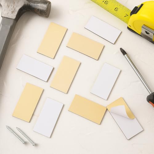 10 Pcs Door Hole Filler Plates 1"x2-1/4", Blank Strike Plate Covers with Double-Sided Tape, Deadbolt Lock Repair Kit, Door Edge Shim for Wood & Metal Doors