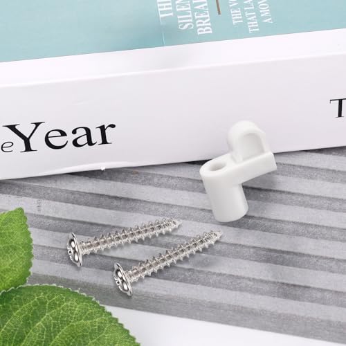 30pcs 3/8in Window Screen Clips, Nylon Offset Window Frame Corner Fastener with 30 Screws Winter Protective Shield Repair Kit Storm Panels & Hurricane Screen Door Retainer Tab Clips Tool Parts (White)