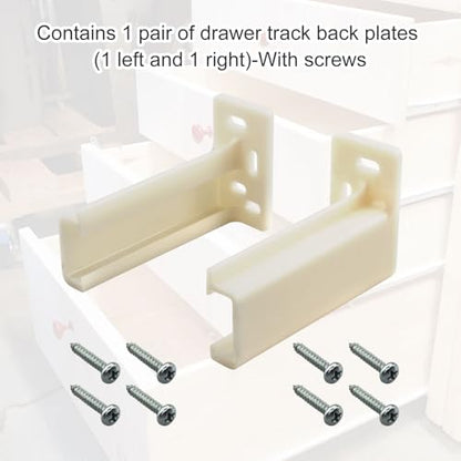 Drawer Track Back Plate Compatible with Prime-Line R 7265, 3/8 in. x 1 in. ABS Hard Materials, Off-White (1 Pair)
