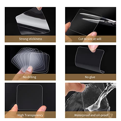50PCS Heavy Duty Double Sided Adhesive Mounting Square Tape, Waterproof Strong Clear No Residue Removable Tape for Hanging, Wall Mounting, Home Decor & Shower - size: 50Pcs
