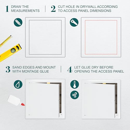 8" x 8" White Metal Access Panel, Service Shaft Door, Plumbing, Electricity Heating Alarm Wall for Drywall, Bathroom Services Hole Cover, Wall Covering - size: 8x8 Inch