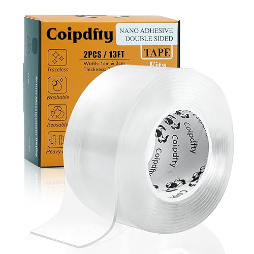 Double Sided Tape Heavy Duty for Wall Decor No Damage to Paint,Clear Removable Mounting Tape,Nano Two Sided Adhesive Tape,Picture Hanging Strips for Posters,Stickers - Bedroom 1Roll(1.58in*6.5FT) - color: 1Roll(1.58in*6.5FT)