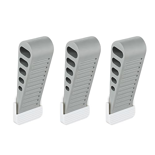 JQK Rubber Door Stopper Wedge, Grey 3 Pack Soft TPR Premium Door Stops for Bottom of Heavy Duty Door on Tile, Concrete, Carpet, Wooden Floor, DSB61-GY-P3 - color: Gray