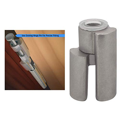 Nuk3y Door Saver 3 III Hinge Pin Stop for Residential Doors Fits All 3"" to 4-1/2"" Hinges (Satin Nickel) - color: Satin Nickel