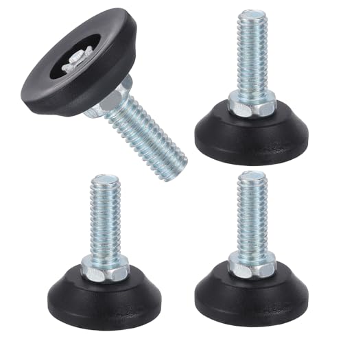 uxcell 5/16"-18 Thread Furniture Feet Levelers, 4Pcs 22mm l Adjustable Furniture Feet Screw in Threaded Leveling Leg Screw on Chair Foot Glides Leveling for Table Chair Cabinet Black - size: 5/16"-18 22mm
