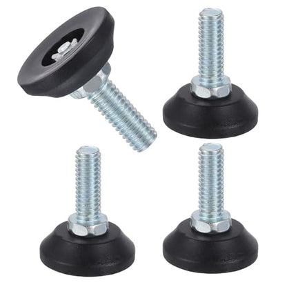 uxcell 5/16"-18 Thread Furniture Feet Levelers, 4Pcs 25mm l Adjustable Furniture Feet Screw in Threaded Leveling Leg Screw on Chair Foot Glides Leveling for Table Chair Cabinet Black - size: 5/16"-18 25mm