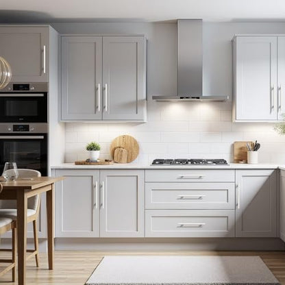 Probrico 5 Pack Hole Centers (128mm) 5inch White Kitchen Cabinet Handles Stainless Steel White Cabinet Pulls Round T Bar Pull Handle for Cabinets and Drawers Total Length 7.5inch - color: White, size: Hole Centers: 5"