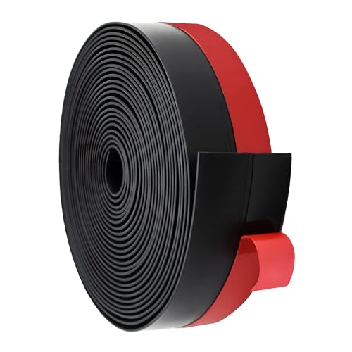 25 Feet Silicone Weather Stripping 2 Inch Width Weather Seal Strip, Adhesive Silicone Weather Stripping for Door Window Draft Stopper - color: Black, size: 2 Inch x 25 Feet