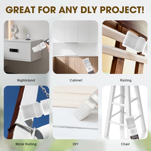 All-in-One White Wood Touch Up Paint, Multi Surface Touch Up Paint Pen, Refinishing for Door, Cabinets, Furniture, Metal - No Sanding, Fast-Drying, Water-Based Multi-Surface (6.35 Oz)