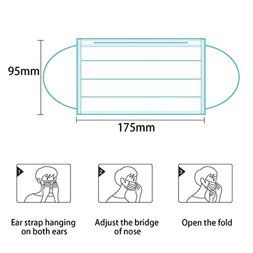 Individually Wrapped Masks 100 Pack Disposable,Face Mask Protection for Adults 3-Layer Filter Safety Face Masks(100, Black)
