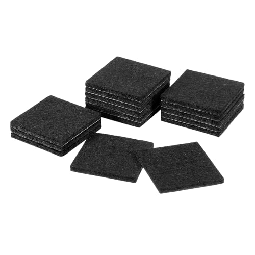 uxcell Furniture Pads,16Pcs 2.4"- Square Self Adhesive Felt Furniture Pads, Floor Protectors for Furniture Feet Chairs Legs Hardwood Floors (Black) - color: Black, size: 2.4"