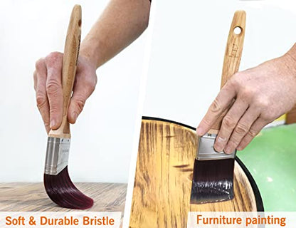 ROLLINGDOG 2.5" Angle Paint Brush Wooden Handle Stainless Steel Shell for Sharp Edge Lines Painting with Paints on Walls, Ceilings, Wood and Metal - color: 2.5" Angled Paint Brush