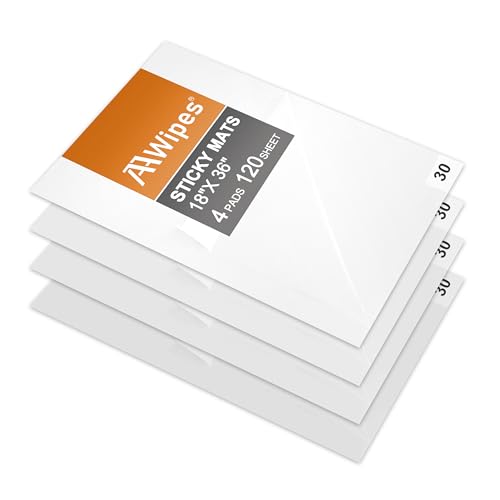 AAwipes Sticky Mat Tacky Pads Adhesive 18" x 36" 4 Packs, White 30 Sheets/Packs, 120 Sheets Total White Cleanroom Floor Mats for Laboratory Construction Hospital Shoes - color: 18" x 36" White
