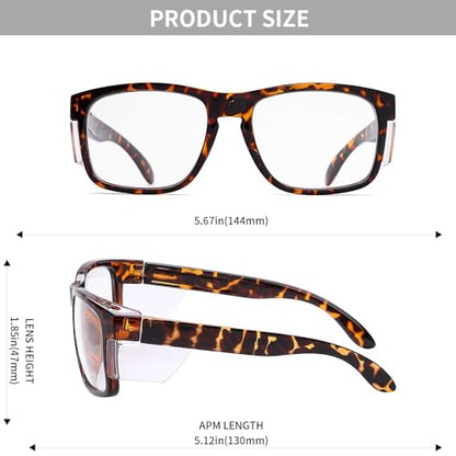 Z87Anti-Fog Photochromic Blue Light Blocking Safety GlassesUV400 Impact Resistant Protective Eyewear, for Men Women - color: Leopard