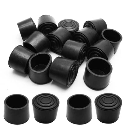 Piutouyar Round PVC Rubber Furniture Covers, 32mm / 1-1/4 Inches Table Chair Leg Tip Protectors, Non-Slip End Cap for Protect Surfaces, Black (16Pcs) - size: 1.26"