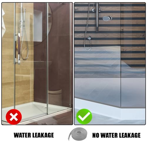 Shower Bottom Waterproof Door Rubber Sweep Trim Black Seal for Home Bathroom, 108 x 13/16 x 5/32 Inch Tee Insert Shape (Grey) - color: Gray
