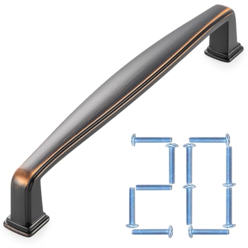 KOOFIZO 20 Pack 5 Inch Oil Rubbed Bronze Kitchen Cabinet Pulls Rubbed Bronze Cabinet Handles Bronze Cabinet Hardware for Kitchen Cabinets 1817 Drawer Dresser Cupboard Bedroom - color: Oil Rubbed Bronze, size: 5" CC - 20pcs
