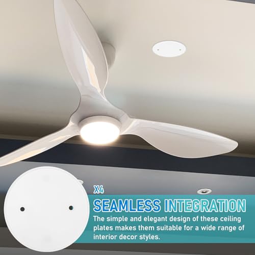 OSALADI 4 Pack Round Plastic Electrical Cover Plates Ceiling Wall Plate Covers Blank Outlet Cover for Home Electrical Box Hole