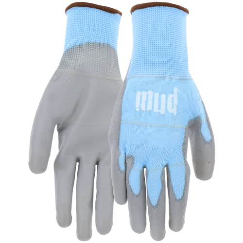 MUD Smart, Polyurethane Coating, Abrasion Resistance, Breathable, Touchscreen Compatible, Bluebery, Large (028B/L)