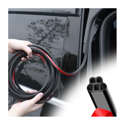52.5Ft Double Layer 5-Hole Car Door Seal Strip,Self Adhesive Automotive Weather Stripping for Reducing Noise,Universal Car Accessories Cars Weather Stripping Door Seal for Doors,Hoods (5 Holes/52.5FT) - color: 5 Holes/52.5FT
