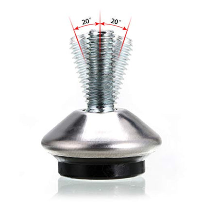 OwnMy M6 Adjustable Swivel Leveling Feet 12 PCS Heavy Duty Furniture Table Legs Swivel Leveler Feets with T-Nut, Swivel Heavy Duty Leveling Legs for Workbench, DIY Projects