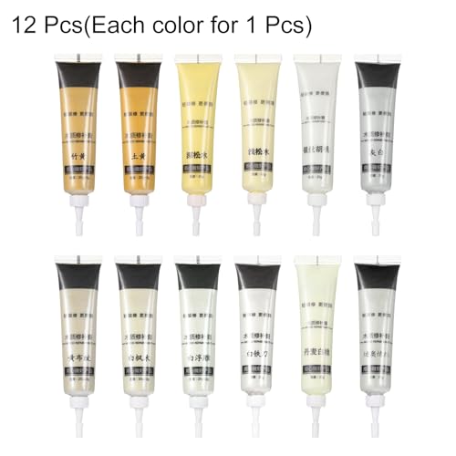 HARFINGTON 12 Colors Wood Filler Scratch Repair Kit Touch Up Filler Wood Paint for Repairing Scratches Cracks Holes on Wooden Floors Cabinet, Table, Warm White Series - color: Warm White Series