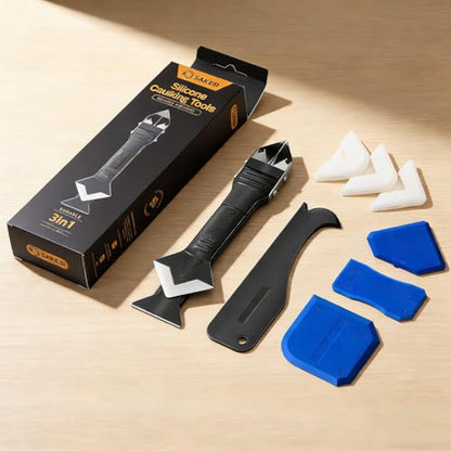 9 PCS Caulking And Grout Tool Kit, Silicone Scraper Set For Sealant Removal And Surface Finishing