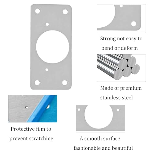 2Pcs 3.54 x 1.73 Inch Cabinet Hinge Repair Plate, Stainless Steel Hinge Fixing Plates with Mounting Screws for Cabinets, Cupboards, Lockers, and Furniture Repair(Hinge Cup) - size: 2Pcs Hinge Cup