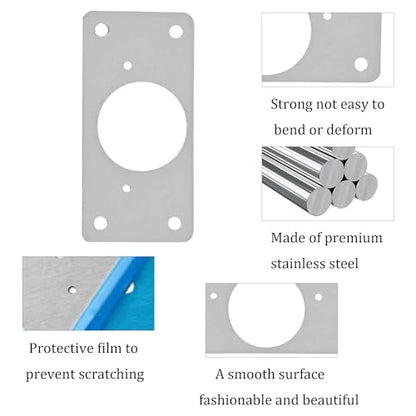 2Pcs 3.54 x 1.73 Inch Cabinet Hinge Repair Plate, Stainless Steel Hinge Fixing Plates with Mounting Screws for Cabinets, Cupboards, Lockers, and Furniture Repair(Hinge Cup) - size: 2Pcs Hinge Cup