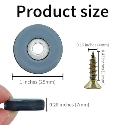 12pcs Screw on Furniture Glides 1 Inch (25mm) Diameter PTFE Teflon Chair Leg Floor Protectors Heavy Duty Furniture Sliders Pads Table Foot Gliders for Hardwood Carpet and Tile Floors - size: 1 inch(25mm)
