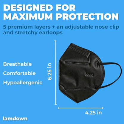 (600-Pack) KN95 Face Masks, Individually Wrapped, Premium Disposable Dust Mask, Black - color: 600 Masks (Black)