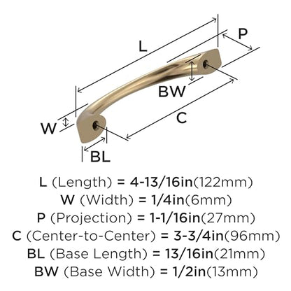 Amerock BP53003CZ Champagne Bronze Cabinet Pull | 3-3/4 inch (96mm) Center-to-Center Cabinet Hardware | Vaile | Furniture Hardware | Drawer Pull - color: Champagne Bronze, size: 3-3/4 inch (96mm) Center-to-Center, style: Single
