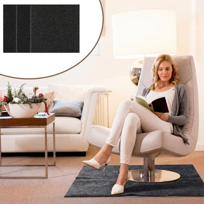 3 Pack Recliner Floor Protectors 30"x 30", Non-Slip Felt Furniture Pads for Hardwood Floors & Carpet, Anti-Slide Felt Mats to Prevent Furniture Moving & Scratching